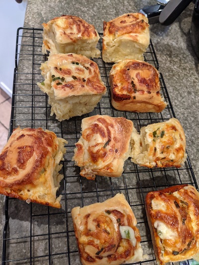 Sourdough Cheddar and Chive Rolls