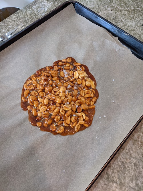 peanut brittle cooling