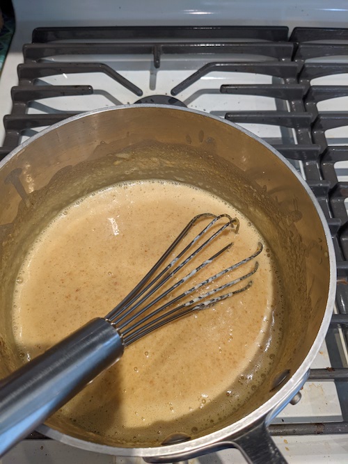 mixing custard