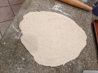 rolled out dough